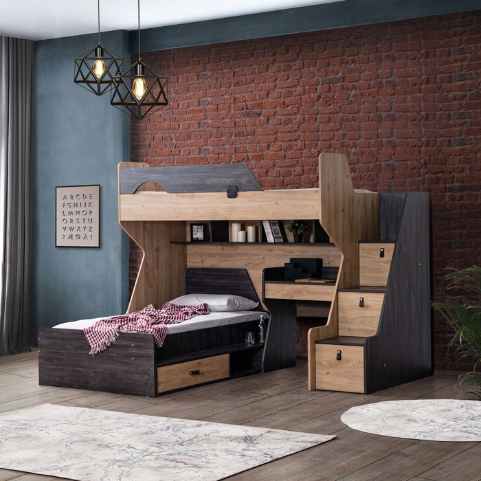 Hanah Home Litera Aktif en Antracita y Marrón Hanah Home Litera Aktif en Antracita y Marrón